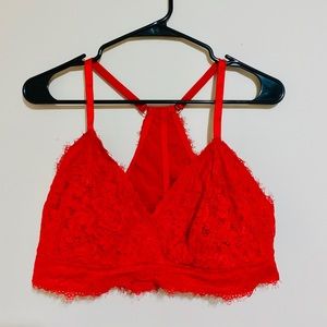 Aerie Red Lace Racerback Bralette